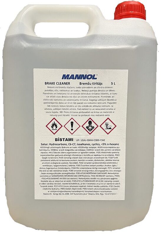 Bremžu detaļu tīrītājs 5L Mannol Brake Cleaner 9691-005
