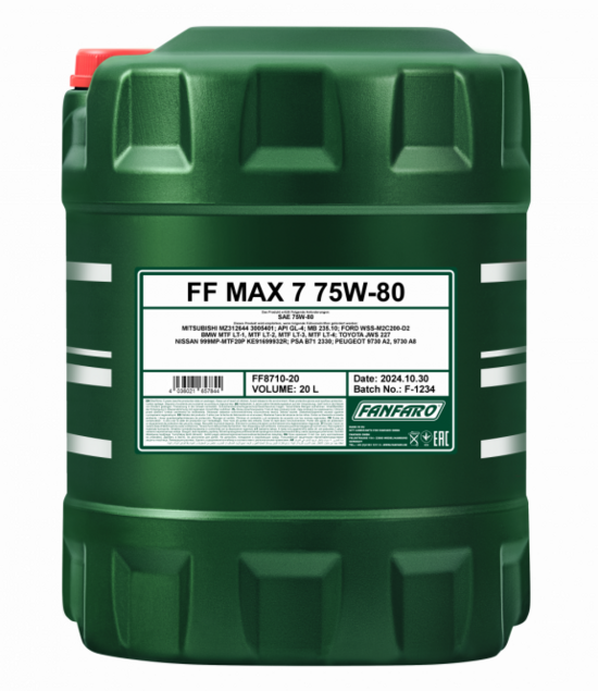 Масло трансмиссионное 8710 Fanfaro MAX 7 75W-80 GL4 20 ltr.