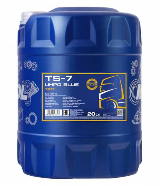 Motoreļļa 10W 40 7107 Mannol TS-7 UHPD 10W-40 Blue 20L