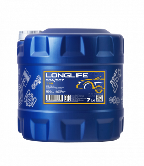 7l. Motoreļļa Mannol 7715 5W30 LongLife 504/507 Audi Skoda VW 5W-30  7L 