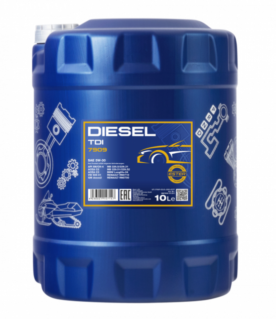 Motoreļļa 5 W30 7909 Mannol 5W30 Diesel TDI 5W-30 10 Ltr