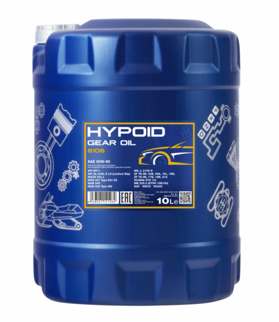 Transmisijas eļļa Mannol 8106 Hypoid Getriebeoel 80W90 GL-5 LS 10 ltr.