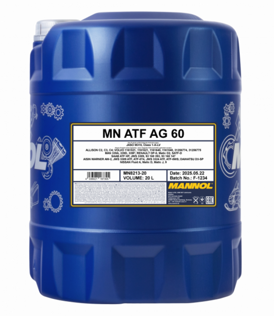 Transmisijas eļļa Mannol 8213 ATF AG60 20 ltr.