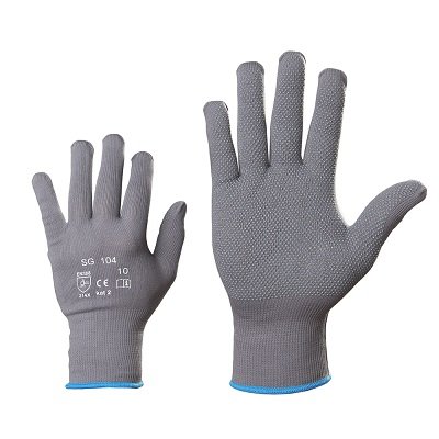 Нейлоновые трикотажные перчатки с микро точками 104
