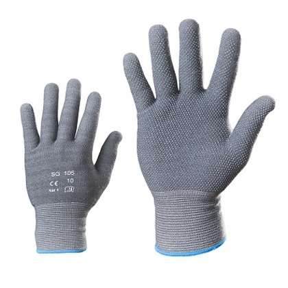 Хлопчатобумажные перчатки с микро точками 105