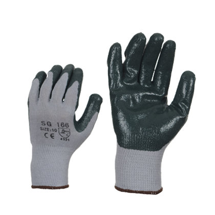 Трикотажные перчатки с нитрилом 166