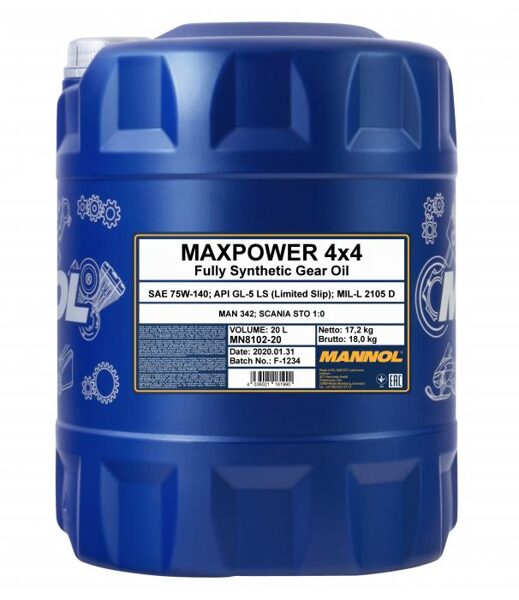 8102 Mannol Maxpower 4x4 75W-140 GL-5 LS 20L